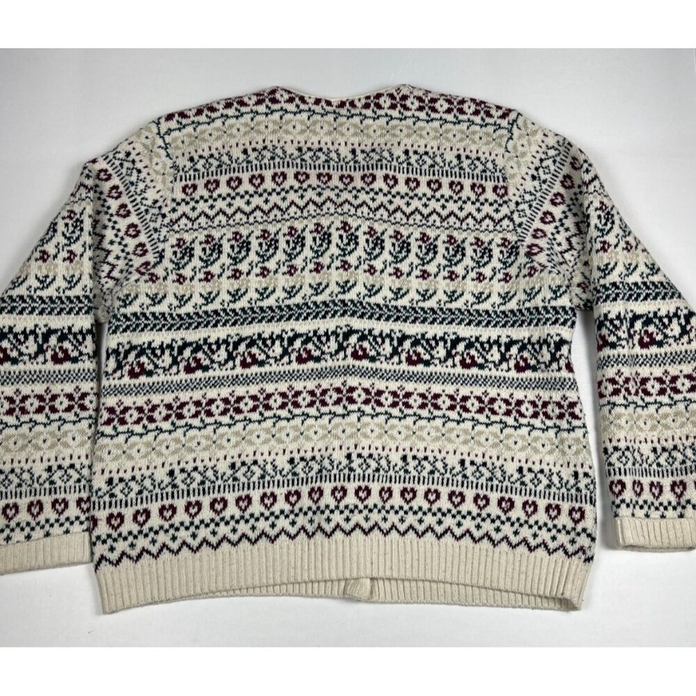 Vintage Northern Reflections Women  L Blue Embroidered 100% Cotton Sweater - Picture 2 of 8